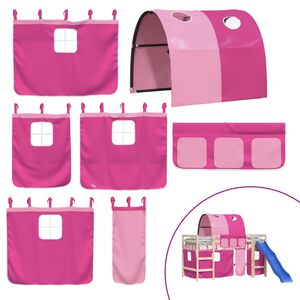 vidaXL Vorh&auml;nge f&uuml;r Hochbett mit Tunnel Rosa Polyester