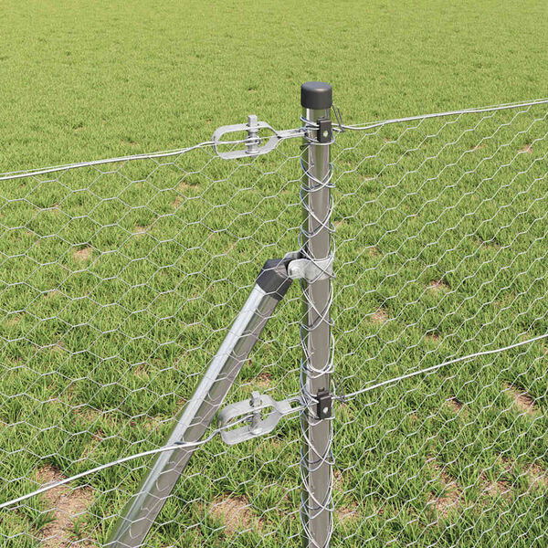 vidaXL Zaunpfosten Silber 10 x 0,6 m (25 mm Maschen) Stahl