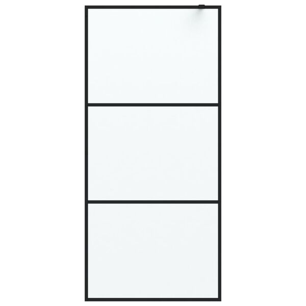 vidaXL Duschwand für Begehbare Dusche Schwarz 90x195cm Matt ESG-Glas