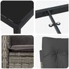 vidaXL Garten Essgruppe mit Kissen 5 pcs Grau Poly-Rattan