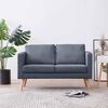 vidaXL Sofa 2-Sitzer Stoff Dunkelgrau