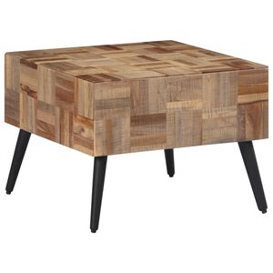 vidaXL Couchtisch Grau 55x55x40 cm Recyceltes Massivholz Teak