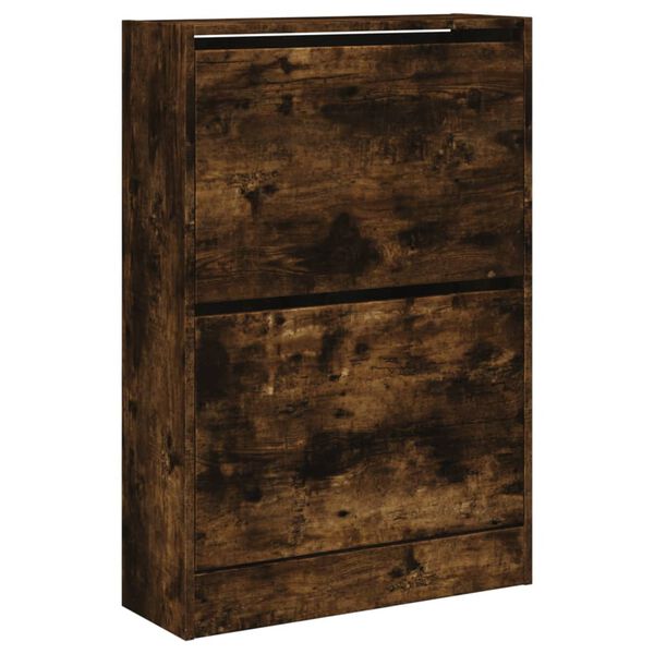 vidaXL Schuhschrank R&auml;uchereiche 60x21x87,5 cm Holzwerkstoff