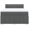 vidaXL Boxspringbett mit Matratze Dunkelgrau 140x200 cm Stoff