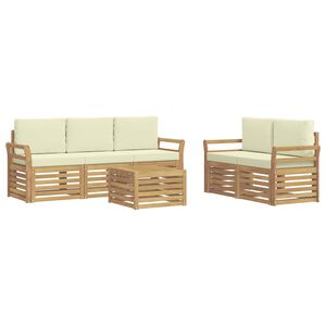 vidaXL Outdoor-Sofagarnitur 6 Stk. Wei&szlig; und Creme Polyester
