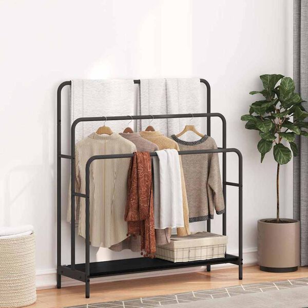 vidaXL Kleiderst&auml;nder Schwarz Eichen-Optik 90 x 30 x 100,5 cm