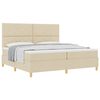 vidaXL Boxspringbett mit Kopfteil Creme 200 x 200 cm Stoff