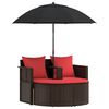 vidaXL Garten-Sofa Braun und Rot 168 x 168 x 180 cm Polyrattan
