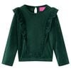 vidaXL Kinderbluse mit R&uuml;schen Dunkelgr&uuml;n 104
