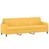 vidaXL 3-Sitzer-Sofa mit Kissen Hellgelb 210 cm Samt