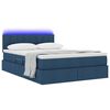 vidaXL Bett mit Stauraum und LED mit Matratze Blau 140 x 200 cm Stoff