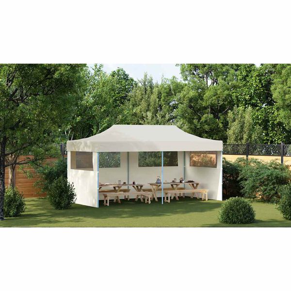 vidaXL Pop-Up-Partyzelt Faltbar Creme 3×6 m