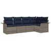 vidaXL Gartensofa-set 5 stk. Grau Poly-Rattan