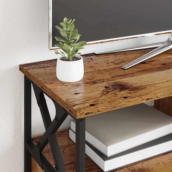 vidaXL TV-Schr&auml;nk Altholz 90 x 33 x 45 cm Ingenieure Holz und Stahl