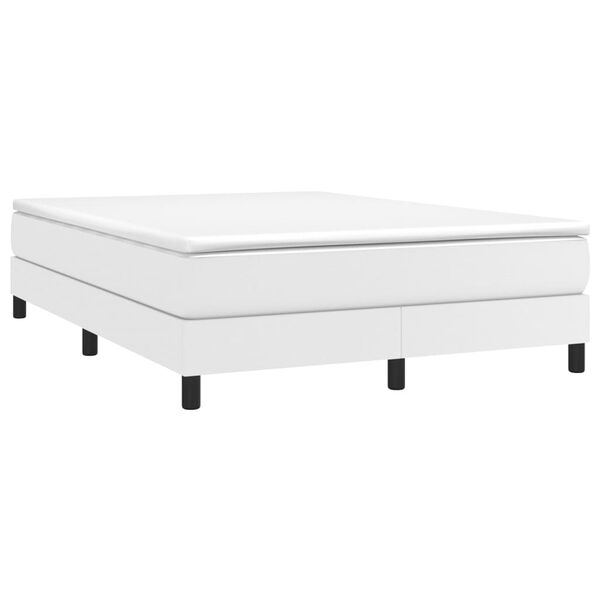 vidaXL Boxspringbettgestell Wei&szlig; 140x190 cm Kunstleder