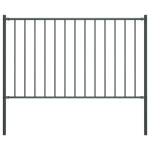 vidaXL Zaunelement mit Pfosten Pulverbeschichteter Stahl 1,7x1 m Anthrazit
