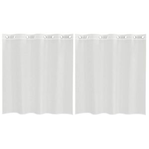 vidaXL Voile Vorh&auml;nge mit &Ouml;sen 2 Stk. Wei&szlig;