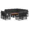 vidaXL Gartensofa-set 12 stk. Schwarz und Dunkelgrau Poly-Rattan