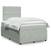 vidaXL Boxspringbett mit Matratze Hellgrau 120x190 cm Samt