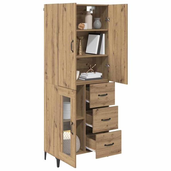 vidaXL Highboard Artisan-Eiche 69,5 x 34 x 180 cm Holzwerkstoff