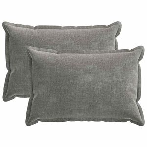 vidaXL Kissenbezug 2 pcs HOUTEN Dunkelgrau 50 x 75 cm Chenille-Stoff