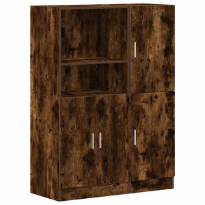 vidaXL 2-tlg. K&uuml;chenschrank-Set R&auml;uchereiche Holzwerkstoff