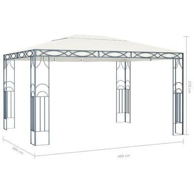 vidaXL Pavillon 400 x 300 cm Cremeweiß