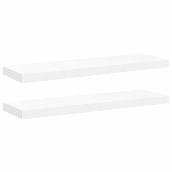 vidaXL Schweberegale 2 Stk. Wei&szlig; 80x23,5x3,8 cm MDF