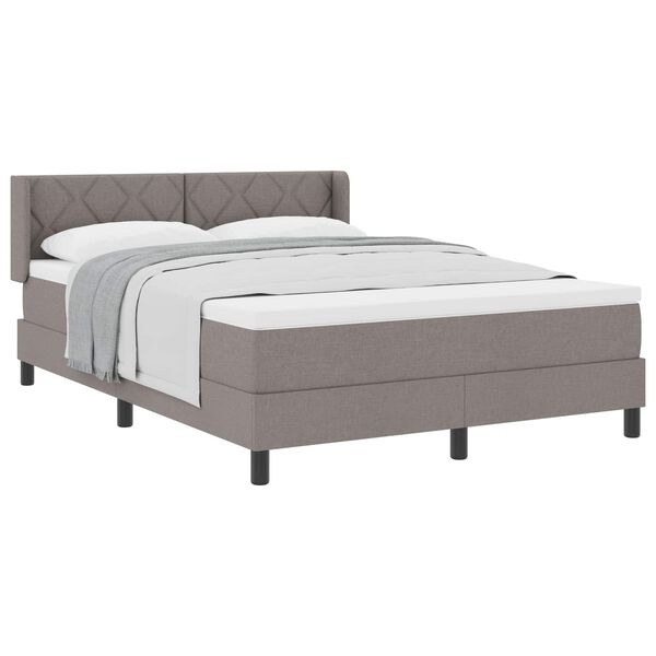 vidaXL Boxspringbett mit Matratze Taupe 200 x 160 cm Polyester