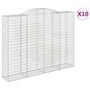 vidaXL Gabionen mit Hochbogen 10 Stk 300x50x220/240cm Verzinktes Eisen