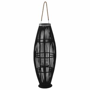 vidaXL H&auml;ngender Kerzenleuchter Bambus Schwarz 95cm