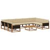 vidaXL Outdoor-Sofagarnitur 10 Stk. Natur und Beige