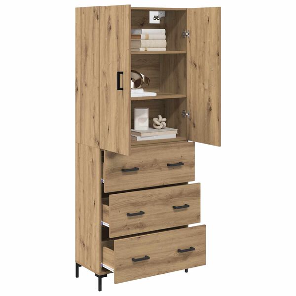 vidaXL Highboard Artisan-Eiche 69,5 x 34 x 180 cm Holzwerkstoff