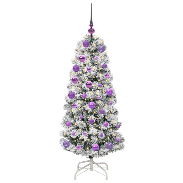 vidaXL K&uuml;nstlicher klappbarer Weihnachtsbaum Gr&uuml;n und Wei&szlig; 120 cm