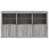 vidaXL Sideboard mit LED-Leuchten Grau Sonoma 181,5x37x100 cm