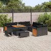 vidaXL Garten-Sofa-Set mit Kissen 13 pcs Schwarz