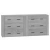 vidaXL Sideboards 2 Stk. Grau Sonoma Holzwerkstoff