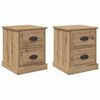 vidaXL Nachttisch 2 pcs Artisan-Eiche 39 x 39 x 47,5 cm Holzwerkstoff
