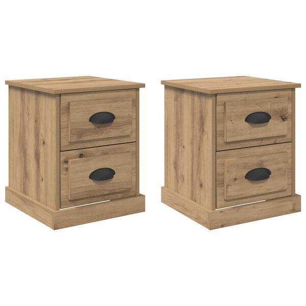 vidaXL Nachttisch 2 pcs Artisan-Eiche 39 x 39 x 47,5 cm Holzwerkstoff