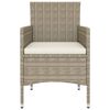 vidaXL 3-tlg. Garten-Essgruppe Poly Rattan und Hartglas Beige
