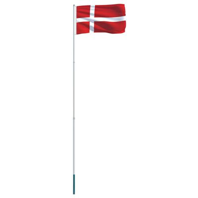 vidaXL Flagge Dänemarks und Mast Aluminium 4 m