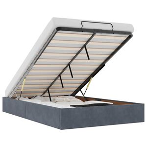 vidaXL Ottoman-Bett ohne Matratze Dunkelgrau 120x200 cm Samt