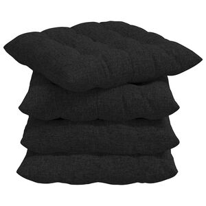 vidaXL Sitzkissen 4 stk. Stoff Schwarz 40 x 40 x 6 cm