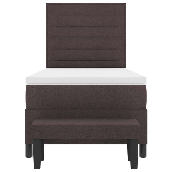 vidaXL Boxspringbett mit Matratze Dunkelbraun 80 x 200 cm Stoff