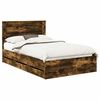 vidaXL Bettrahmen Ger&auml;ucherte Eiche 120 x 190 cm Ingenieurs Holz
