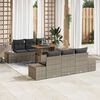 vidaXL Garten-Sofa-Set mit Speicher 7 pcs Grau Poly Rattan