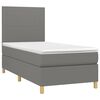 vidaXL Boxspringbett mit Matratze & LED Dunkelgrau 90x190 cm Stoff