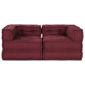 vidaXL Modulare Sofagarnitur 2 pcs Kastanienbraun 140 x 70 x 56 cm