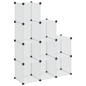 vidaXL Regalsystem mit 9 W&uuml;rfeln Transparent PP