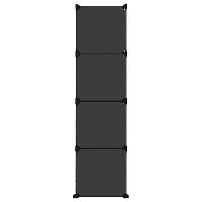 vidaXL Regalsystem mit 12 Würfeln und Türen Schwarz PP